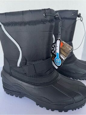 BRAND NEW Mens Ozark Trail Black Winter Snow Boots with Reflective Trim
